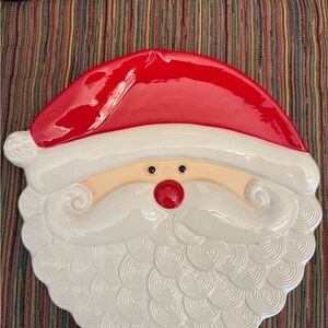 Mud Pie Festive Santa Face Plate